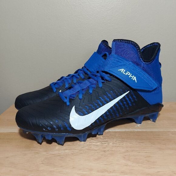 Nike Alpha Menace Pro 2 Mid Football Cleats Black Blue BV3945-400 Men's Size 10 - Picture 3 of 7